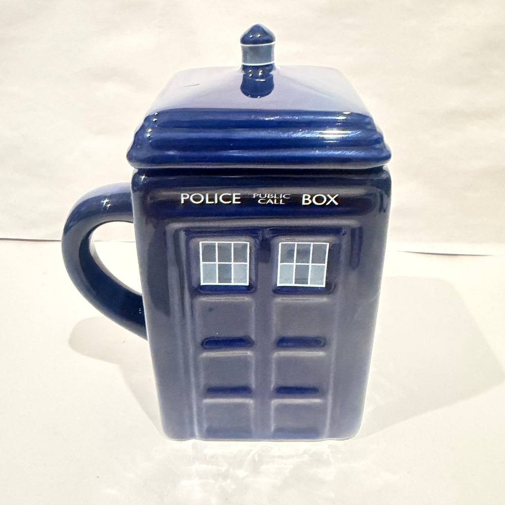 Zeon Doctor Who TARDIS Police Call Box Ceramic Mug with Lid BBC 2012 DR87
